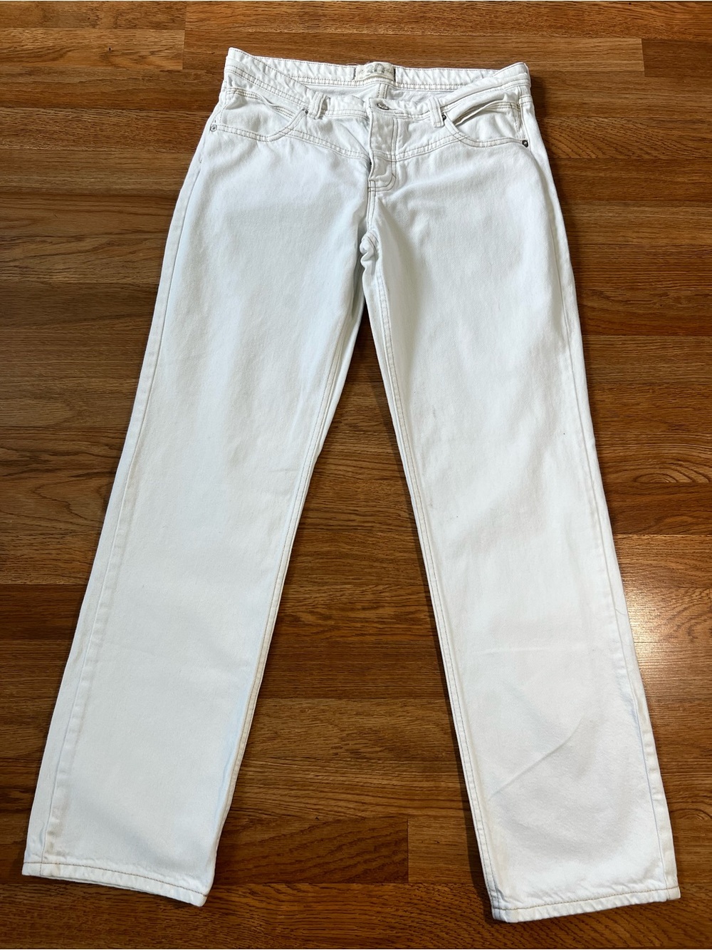 We The Free White Straight-Leg Jeans